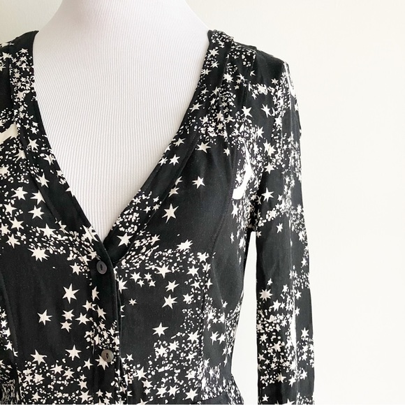 Los Angeles Atelier & Other Stories Size 4 Dress Moon Stars Black Long Sleeve - Picture 2 of 9